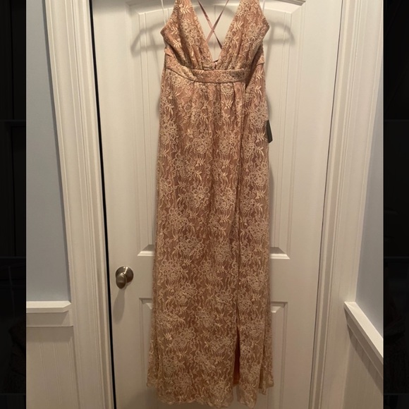 Lulus Stolen Moments Dusty Pink Lace-Up Lace Maxi Dress - Picture 2 of 6